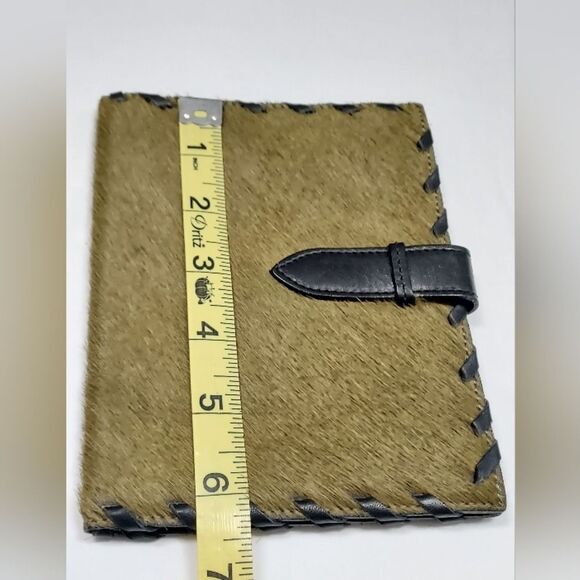 Harold Powell Olive Calf Hair and Leather Passport Holder - Picture 6 of 7